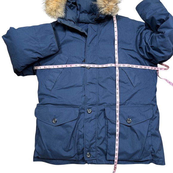 Vintage 80s 90s Eddie Bauer Down Polar Parka Real Fur Trim Blue Coat Mens XL - Picture 13 of 13